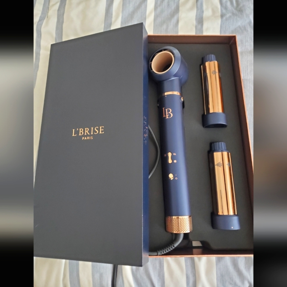L'Brise Paris Hair Dryer Air Wrap Styler Navy and Gold